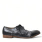 Black Leather Lace Up Formal Derby Dress Shoes