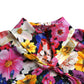 Multicolor Floral Ascot Collared Blouse Top