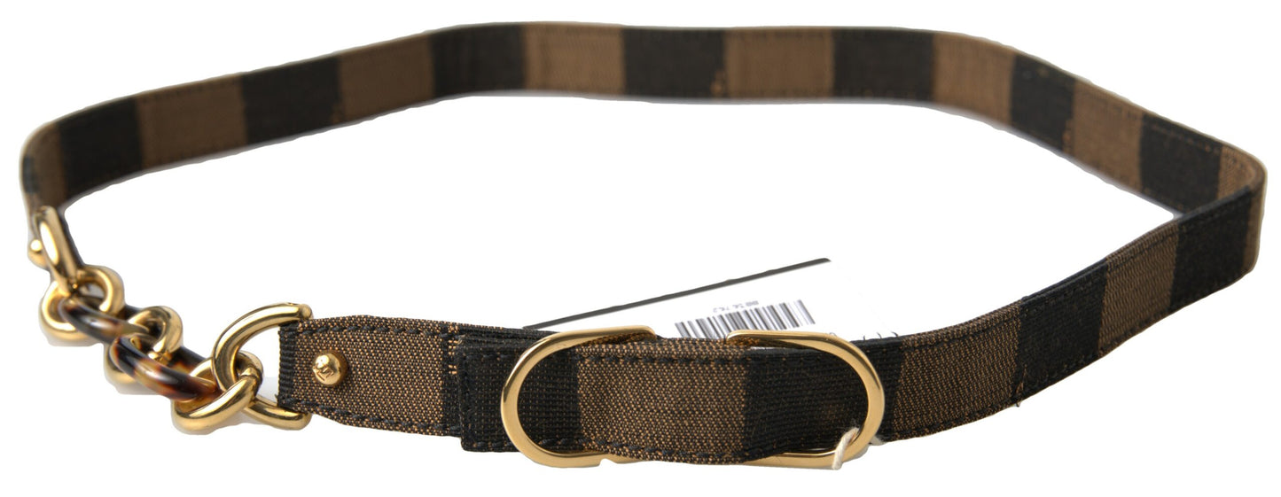 Elegant Canvas Stripe Motif Belt