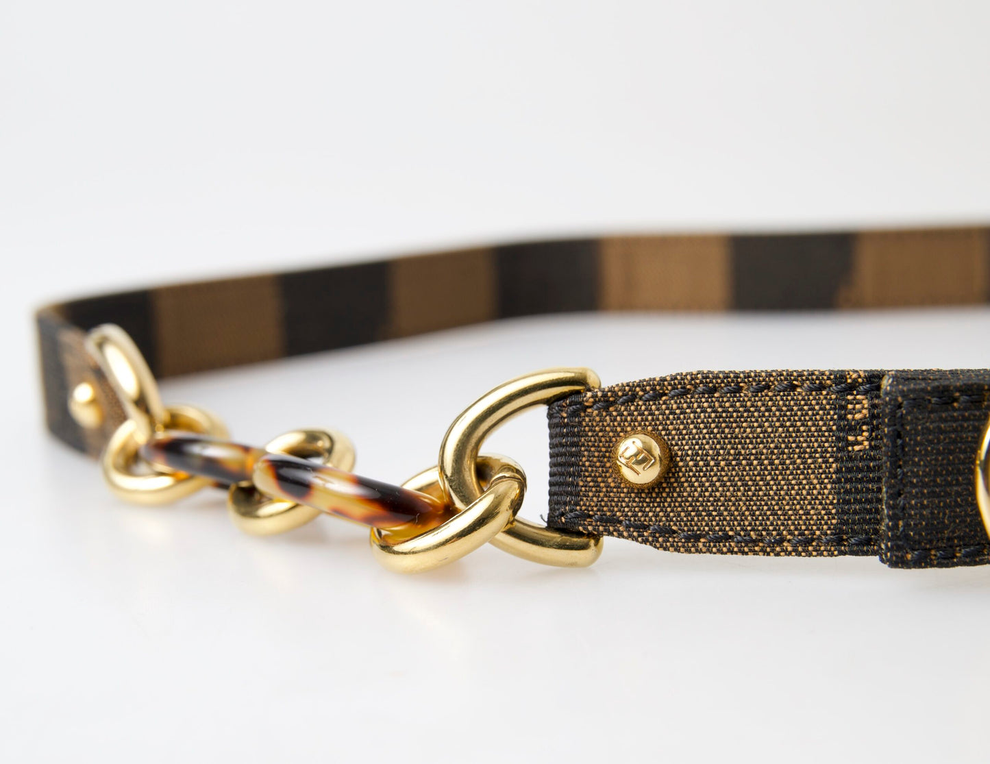 Elegant Canvas Stripe Motif Belt