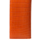 Orange Crocodile Leather Long Bifold Card Holder Wallet