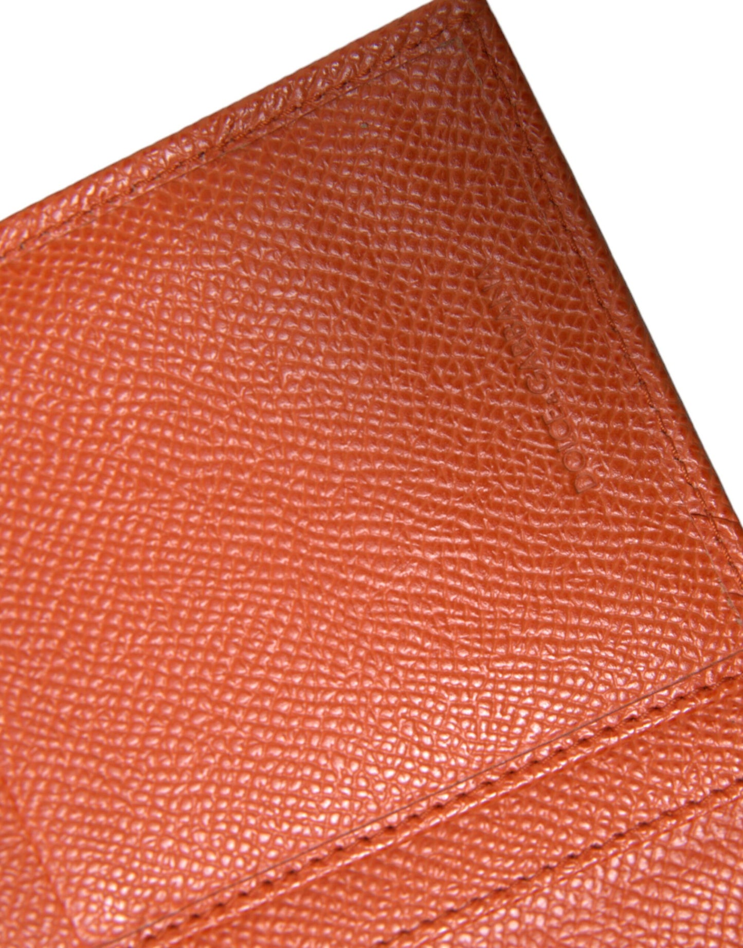 Orange Crocodile Leather Long Bifold Card Holder Wallet