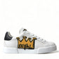 Elegant Leather Low Top Sneakers - Royal Crown Patch