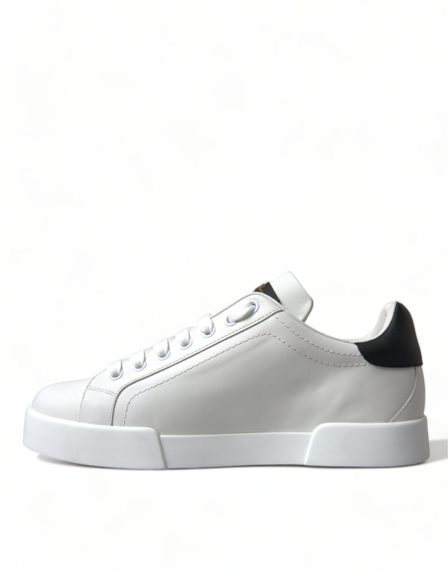 Elegant Leather Low Top Sneakers - Royal Crown Patch