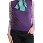 Multicolor Bow Fastening Pullover Sweater