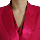 Red MARTINI Wool Slim Fit 3 Piece Suit
