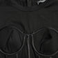 Black Satin Bustier Corset Jersey T-shirt Top