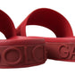 Red Rubber Summer Beach Slides Sandals