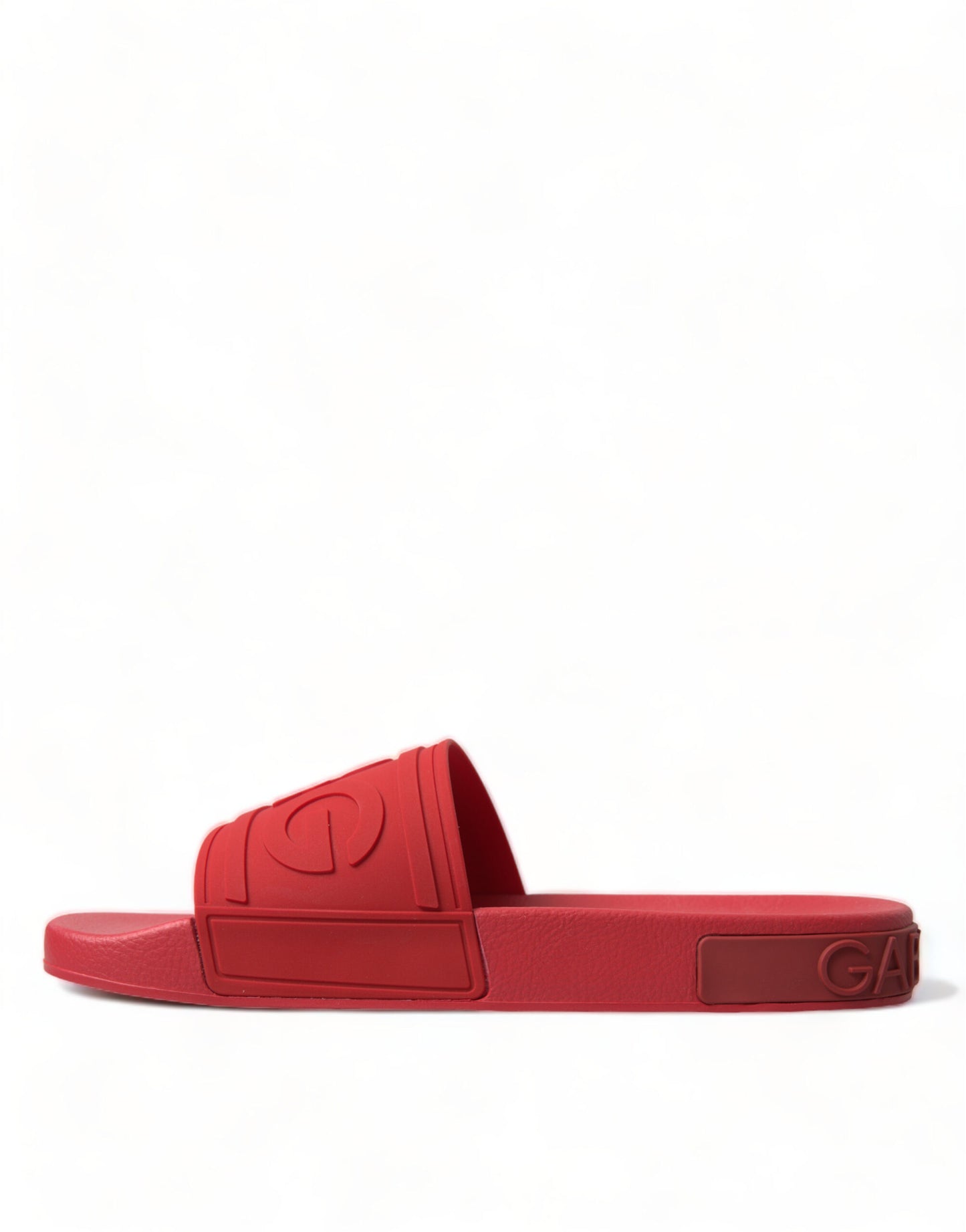 Red Rubber Summer Beach Slides Sandals