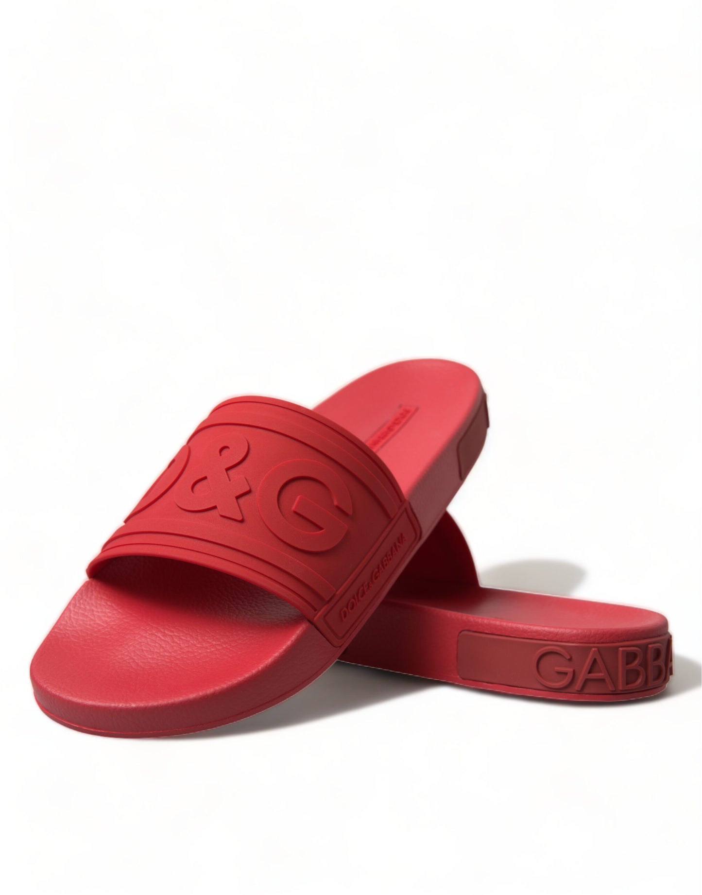 Red Rubber Summer Beach Slides Sandals