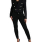 Black Striped SICILIA Double Breasted Jacket