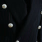 Black Striped SICILIA Double Breasted Jacket