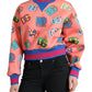 Salmon Pink Logo Print Sweatshirt Sweater
