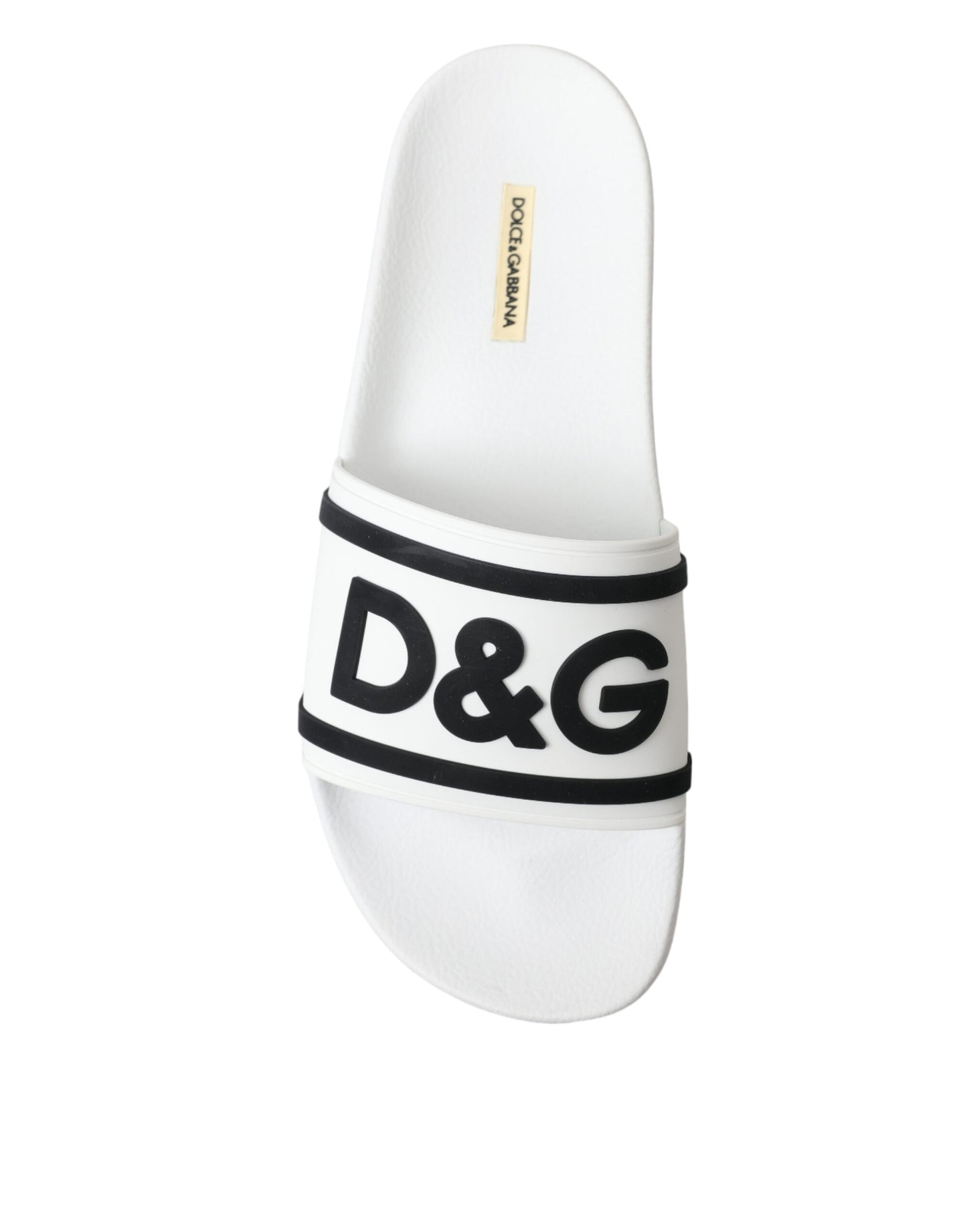 Chic White Designer Slides with Logo Detail