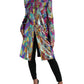 Multicolor Polyester Sequined Coat Jacket