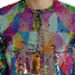 Multicolor Polyester Sequined Coat Jacket