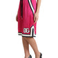 Pink Viscose Jersey Logo High Waist Shorts