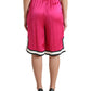 Pink Viscose Jersey Logo High Waist Shorts