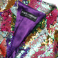 Multicolor Polyester Sequined Coat Jacket