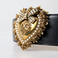 Elegant Black Leather Devotion Belt
