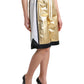 Gold Polyester Perforated High Waist Shorts