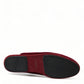 Bordeaux Velvet Gold Crown Embroidery Slides Shoes