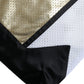 Gold Polyester Perforated High Waist Shorts