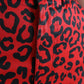 Red Leopard Print Cotton High Waist Mini Skirt