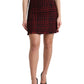 Black Red Cotton High Waist Tartan Tweed Mini Skirt