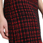 Black Red Cotton High Waist Tartan Tweed Mini Skirt