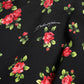 Black Rose Print High Waist A-line Mini Skirt