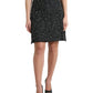 Black Wool Knit Tweed High Waist Mini Skirt