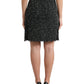 Black Wool Knit Tweed High Waist Mini Skirt