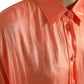 Peach Long Sleeve Button Down Blouse Top