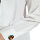 White Cotton Crystals Embellished Shirt Top