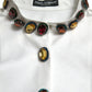 White Cotton Crystals Embellished Shirt Top
