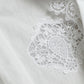 White Cotton Lace Trim Collared Blouse Top