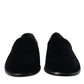 Black Velvet Loafers Formal Shoes