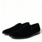 Black Velvet Loafers Formal Shoes