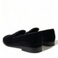 Black Velvet Loafers Formal Shoes