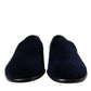 Blue Velvet Formal Loafers Dress Shoes