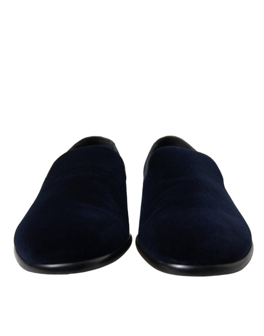 Blue Velvet Formal Loafers Dress Shoes