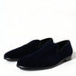 Blue Velvet Formal Loafers Dress Shoes