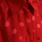 Red Polka Dot Sleeveless Collared Blouse Top
