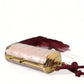 Pink Exotic Leather Mini Mirror Tassel Makeup Bag