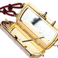 Pink Exotic Leather Mini Mirror Tassel Makeup Bag