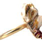 Golden Canine Chic Resin & Brass Ring