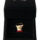 Golden Canine Chic Resin & Brass Ring