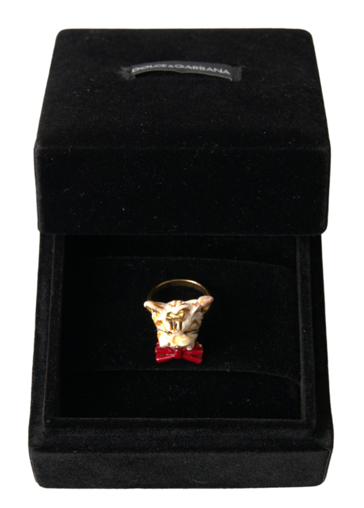 Golden Canine Chic Resin & Brass Ring