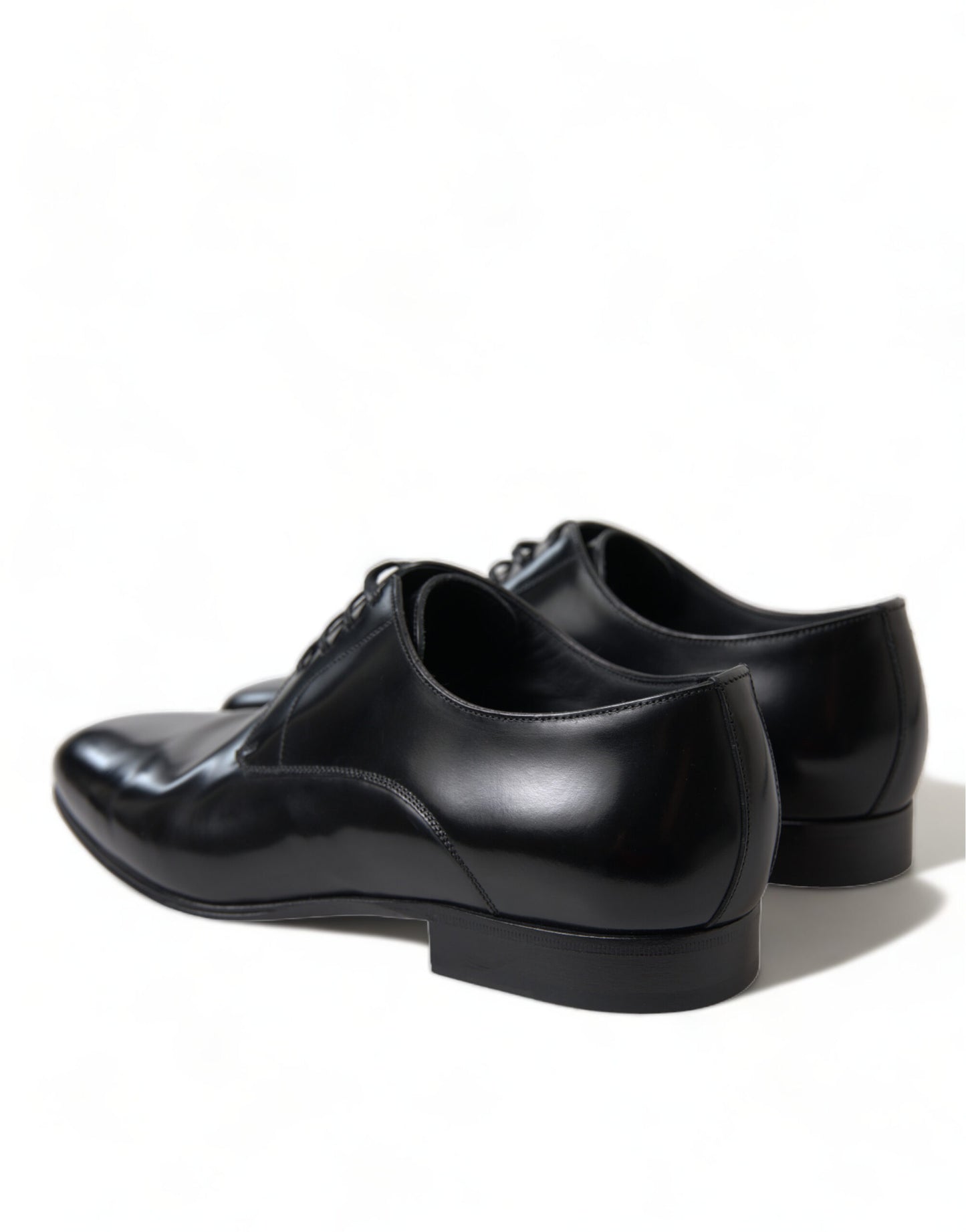 Elegant Black Leather Lace-Up Derby Shoes